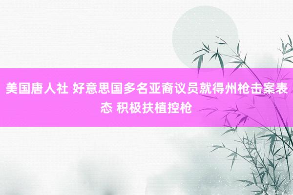 美国唐人社 好意思国多名亚裔议员就得州枪击案表态 积极扶植控枪