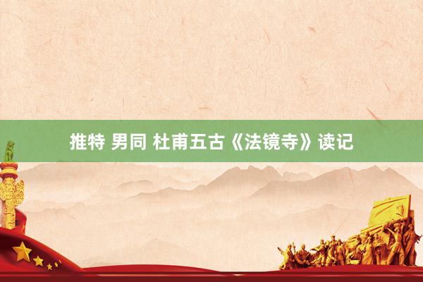 推特 男同 杜甫五古《法镜寺》读记