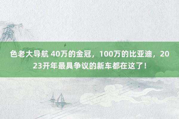 色老大导航 40万的金冠，100万的比亚迪，2023开年最具争议的新车都在这了！