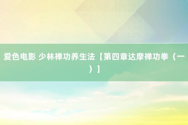 爱色电影 少林禅功养生法【第四章达摩禅功拳（一）】