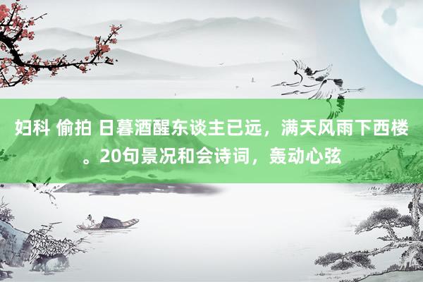 妇科 偷拍 日暮酒醒东谈主已远，满天风雨下西楼。20句景况和会诗词，轰动心弦