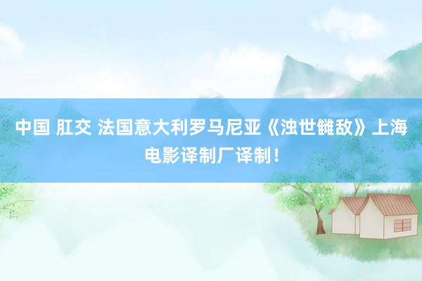 中国 肛交 法国意大利罗马尼亚《浊世雠敌》上海电影译制厂译制！